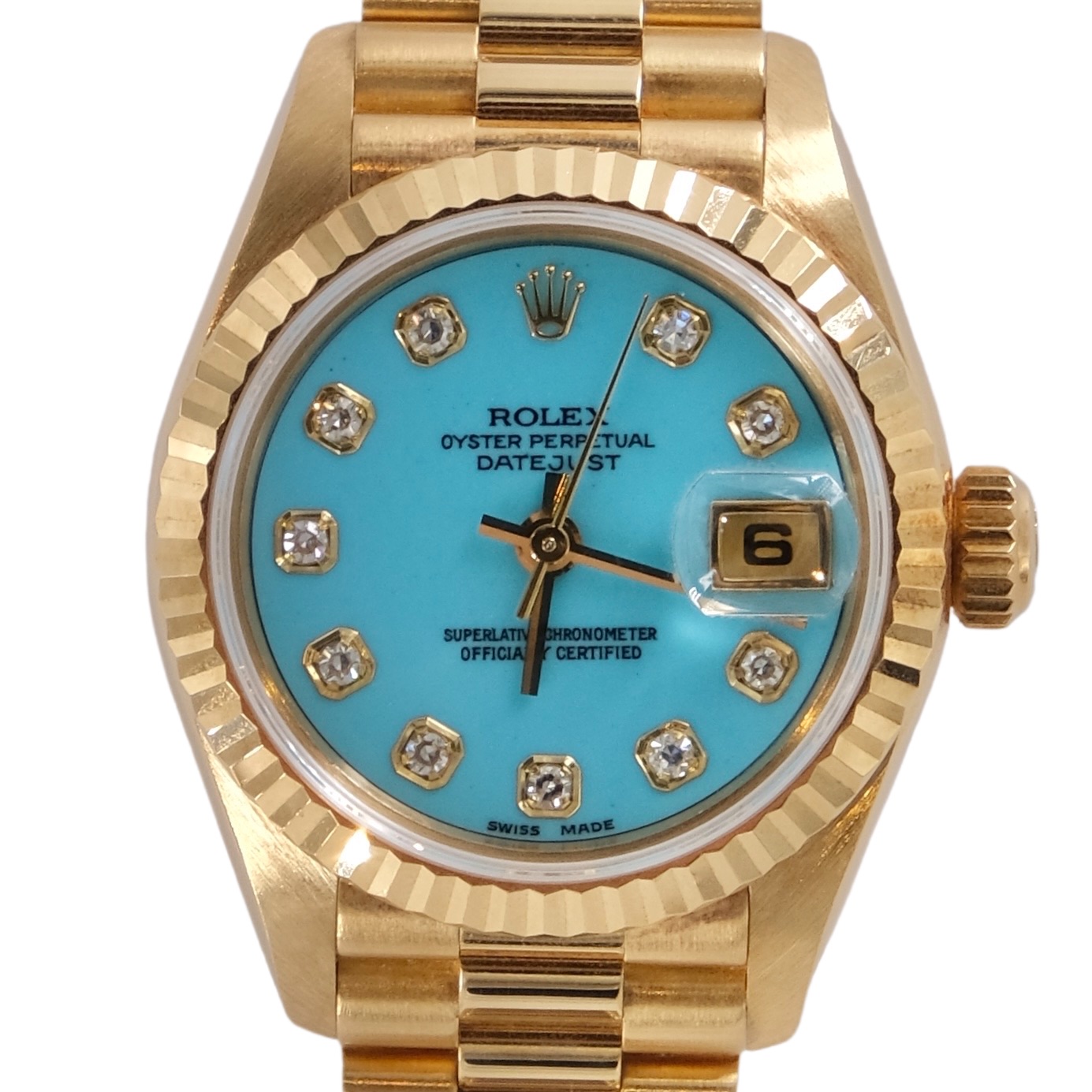 デイトジャスト（Datejust）　Ref.69178G　　　ターコイズ10P　保証書付　1998年　KRS418