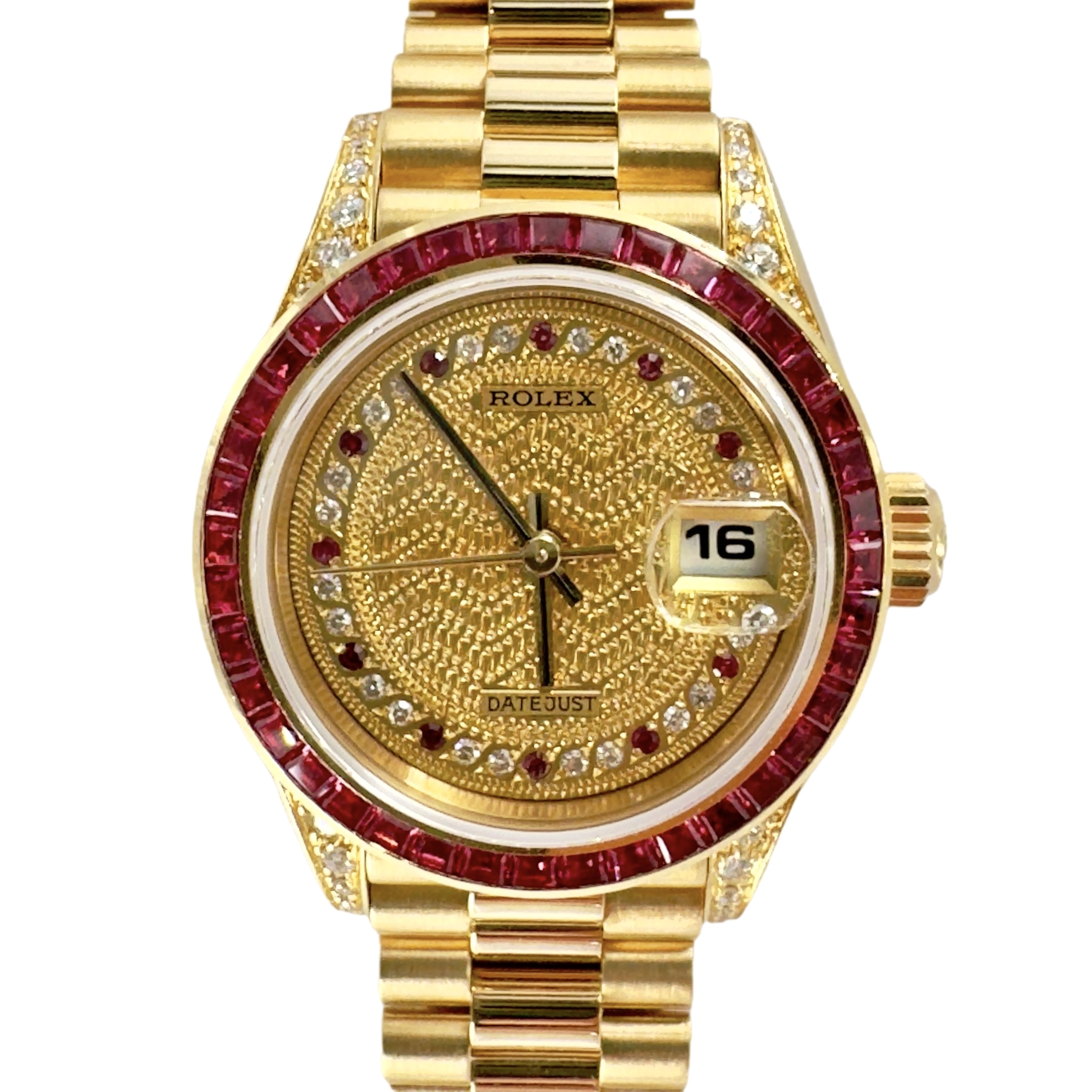デイトジャスト(Datejust)　Ref.69028RU　バケットルビーベゼル　ミリヤードダイヤ11Pルビー文字盤　国際サービス保証書付　1998年　KRS438