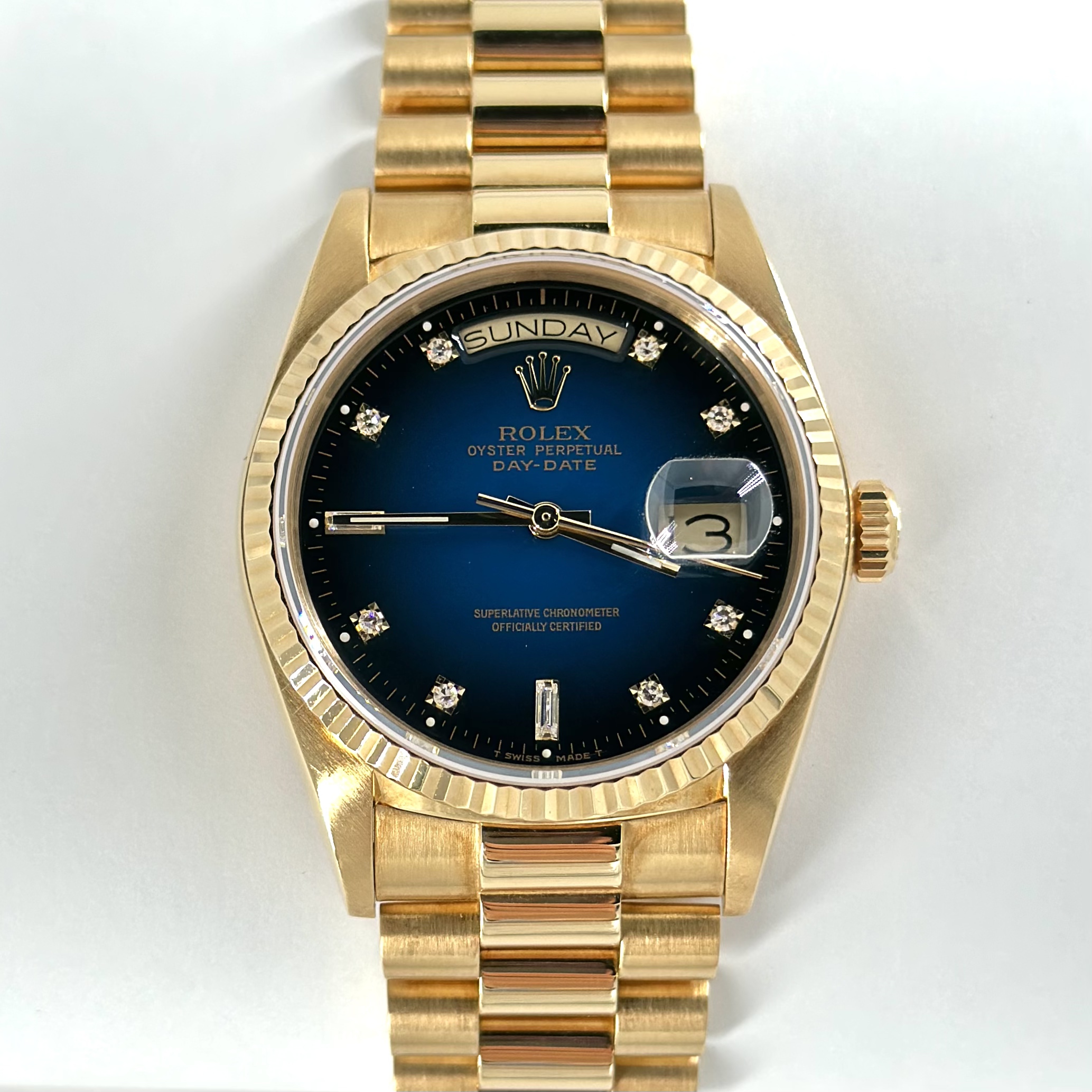 デイデイト（Day-Date）　Ref.18038　　　　青グラデーション　　　　　　　保証書付　1987年　KRS1351