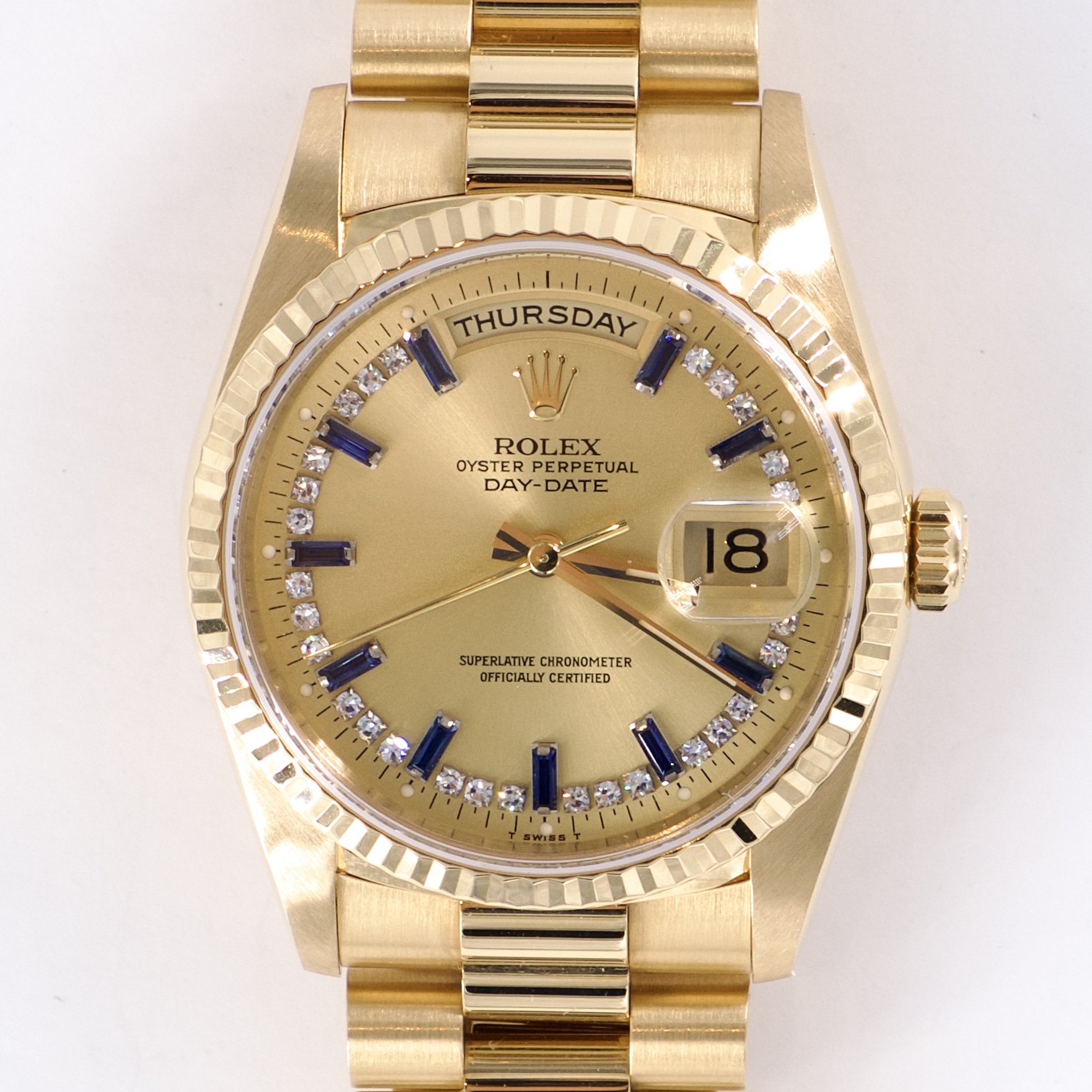 デイデイト（Day-Date）　Ref.18238LS　　　10バケットサファイヤ　　　　　　　保証書付　1991年　KRS822