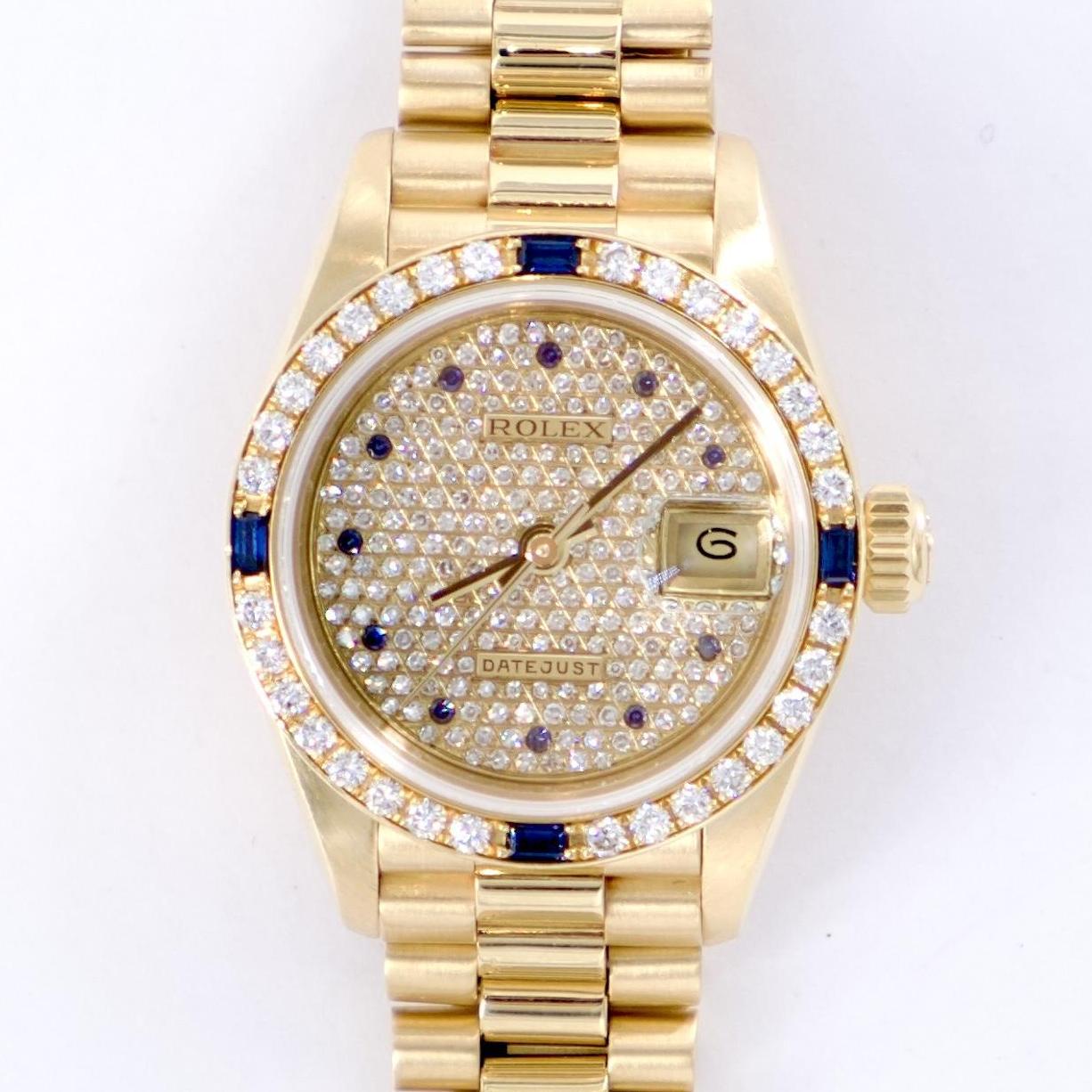 デイトジャスト（Datejust）　Ref.68088　　パヴェダイヤ10Pサファイヤ　　保証書付　　1991年　　KRS621
