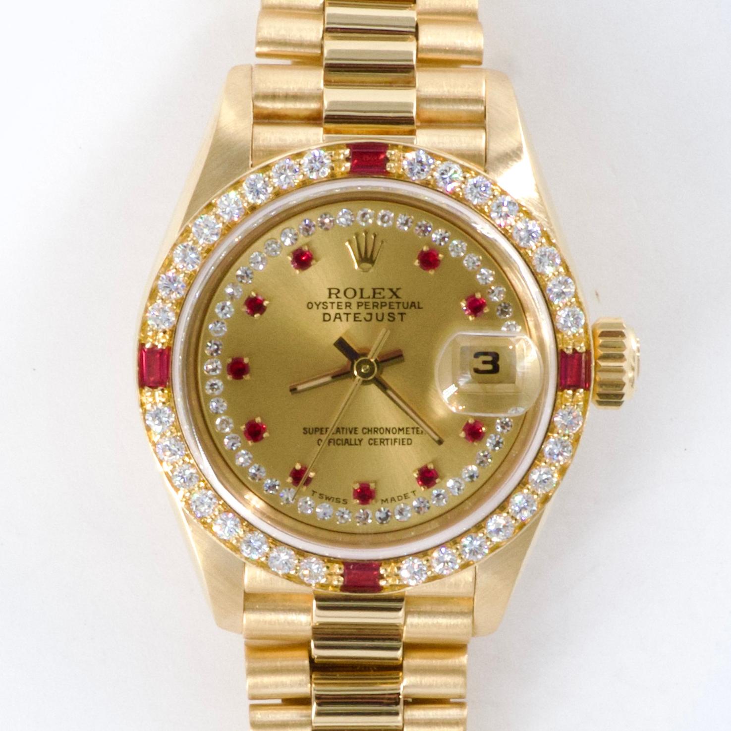 デイトジャスト（Datejust）　Ref.69068LR　　　ミリヤードダイヤ10Pルビー　　サービス保証書付　　1985年　KRS828