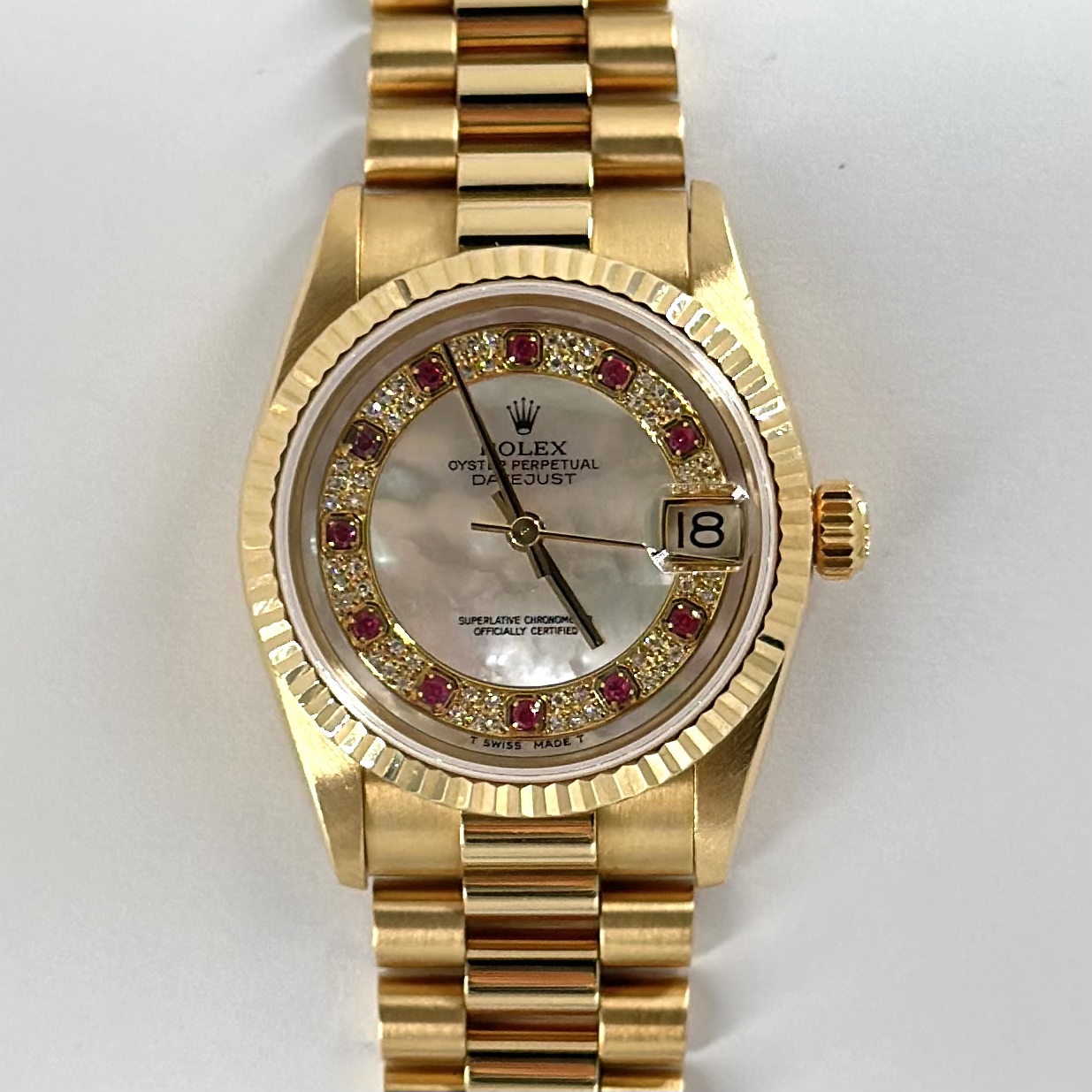 デイトジャスト（Datejust）　Ref.68278NMR　　　シェルミリヤードダイヤ10Pルビー　メーカー保証書、メーカーサービス保証書付　1998年　KRS454