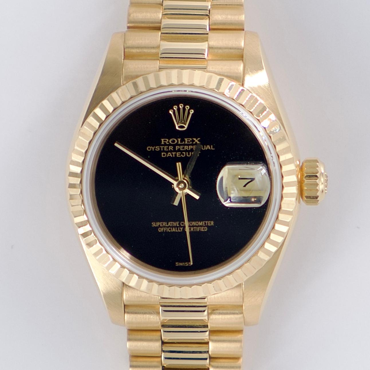 デイトジャスト（Datejust）　Ref.69178　　オニキス+シングルスイス文字盤　メーカー保証書、メーカーサービス保証書付　1987年　自動巻　KRS655
