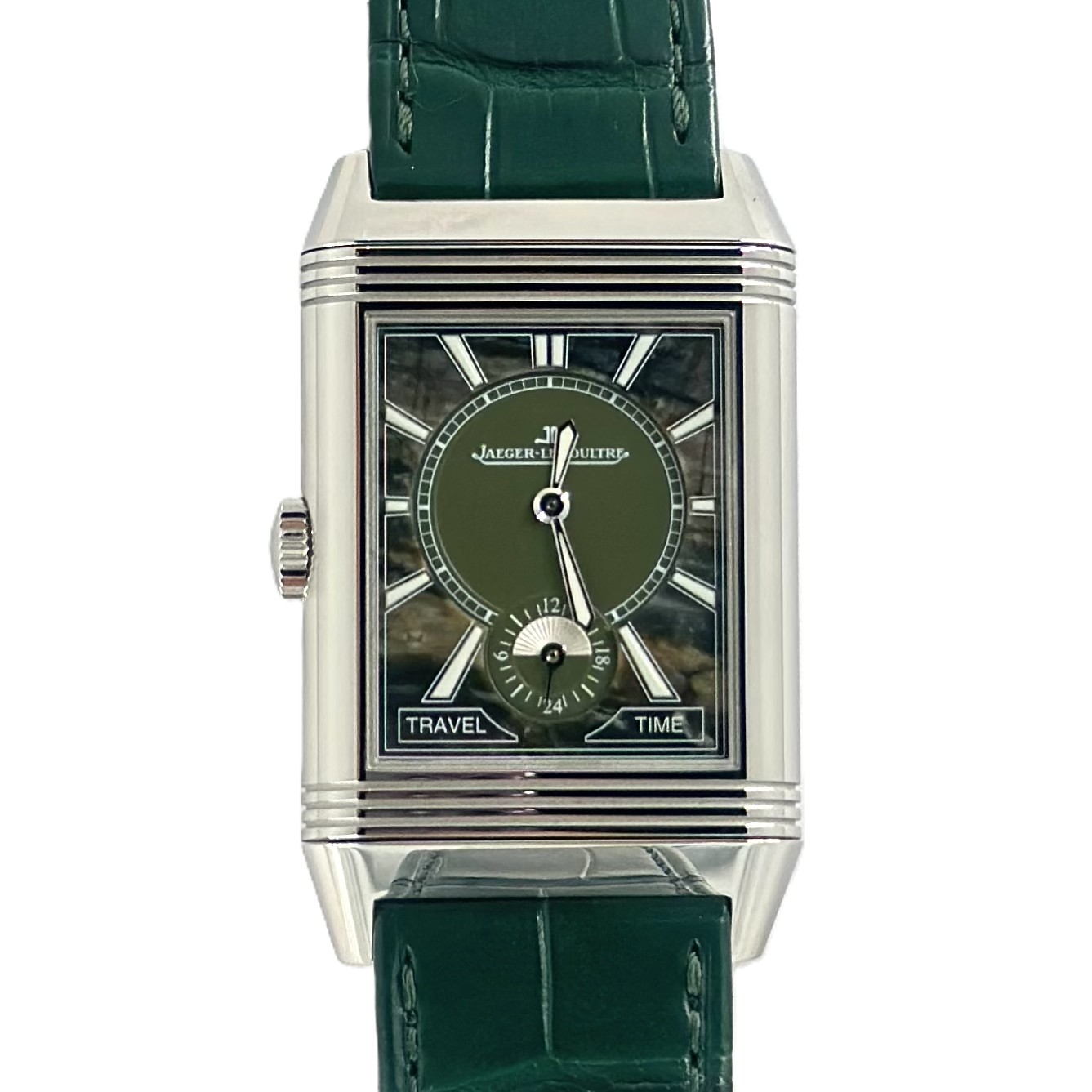 ジャガールクルト（Jaeger-LeCoultre）　レベルソ（Reverso）　ラージ(Large)　デュオフェイス(Duo Face)　ミリタリーマーブル文字盤（Military Marble）　Ref.Q38484AF（215.8.D4）　メーカー保証書、箱付　2017年　手巻き　KRS1568