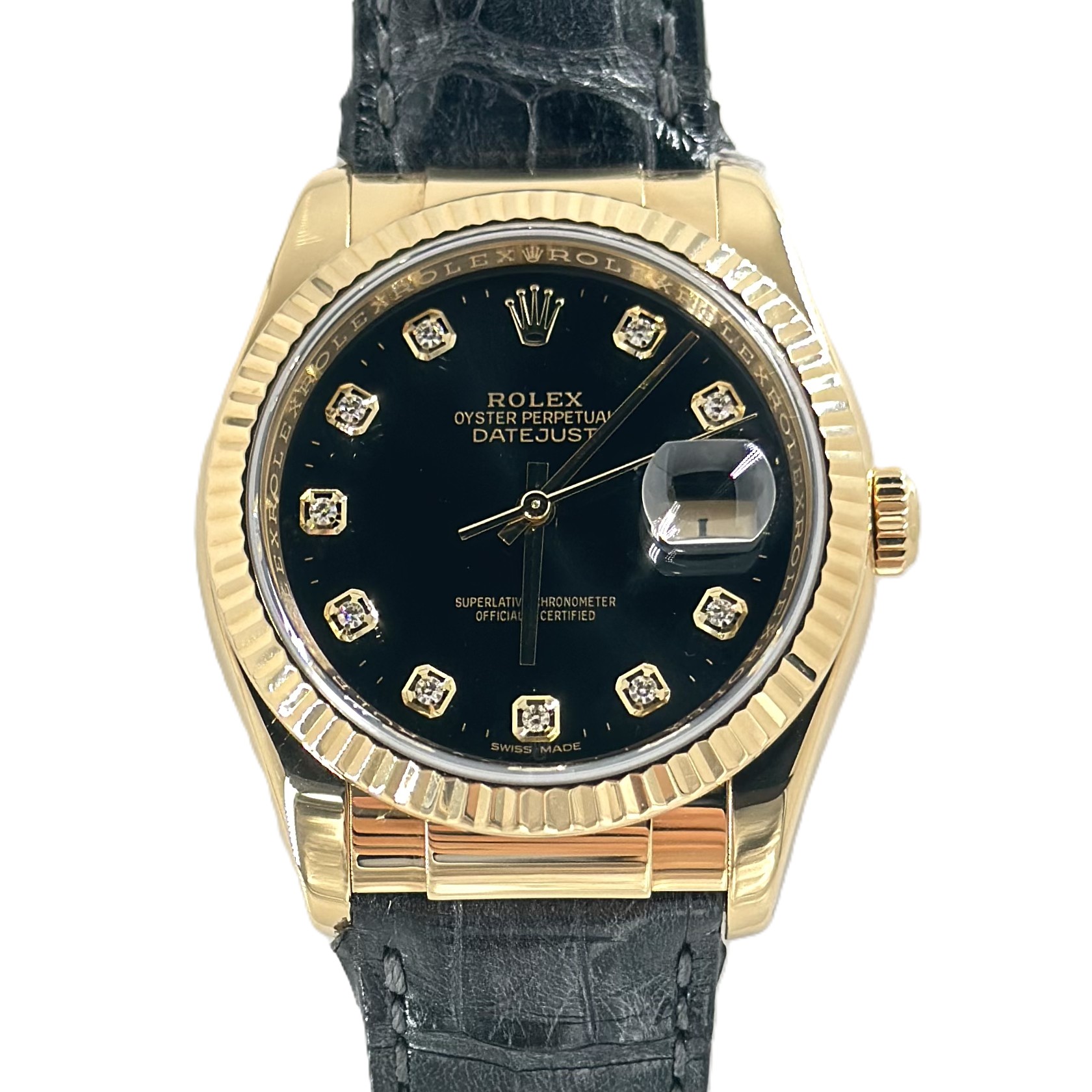 デイトジャスト（Datejust）　Ref.116138G　黒文字盤　メーカー保証書、メーカーサービス保証書、内箱付　2014年　自動巻　KRS1383