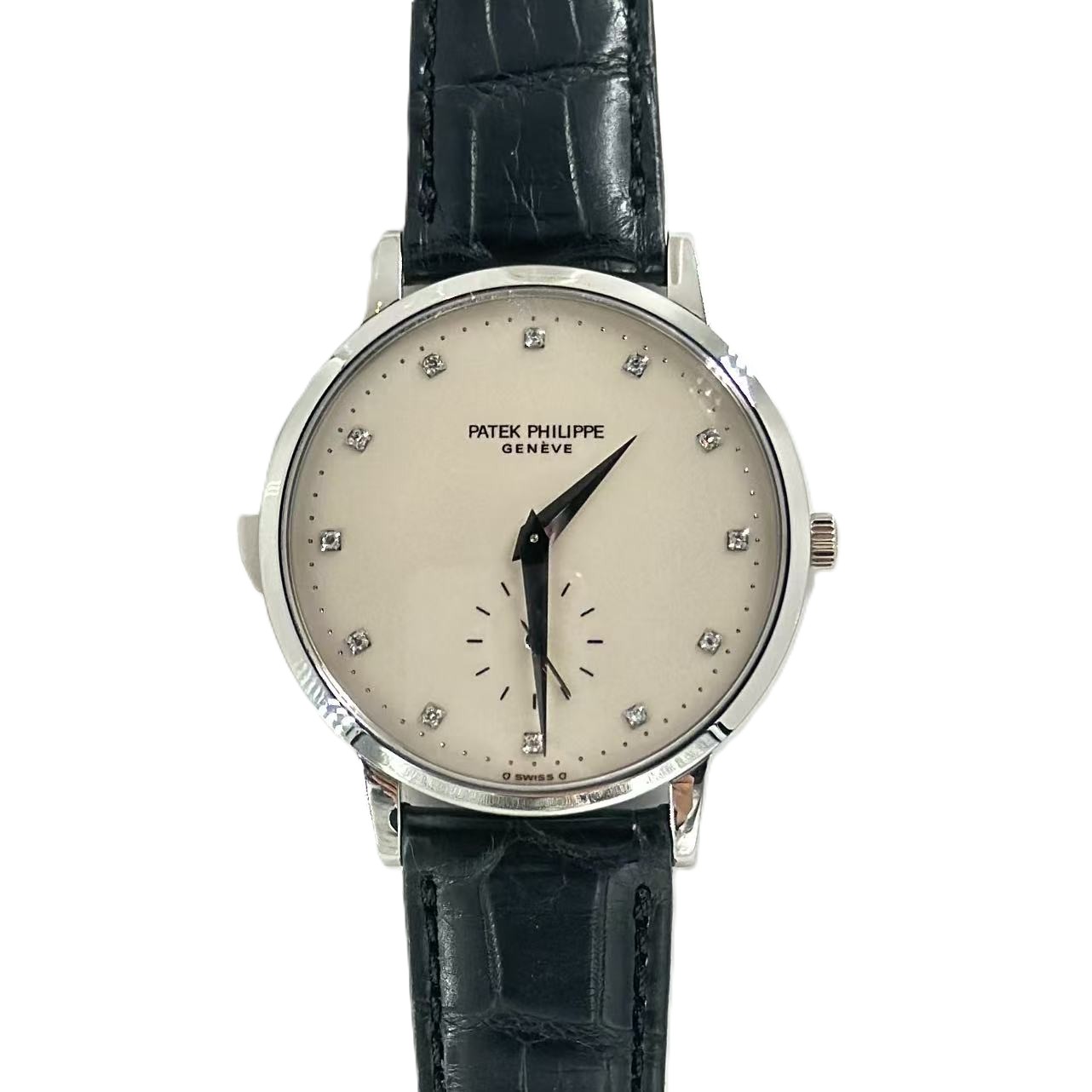 カラトラバ（Calatrava）　Ref.3893P　アイボリー12P　メーカー修理明細（コピー）付　手巻き　KRS1585