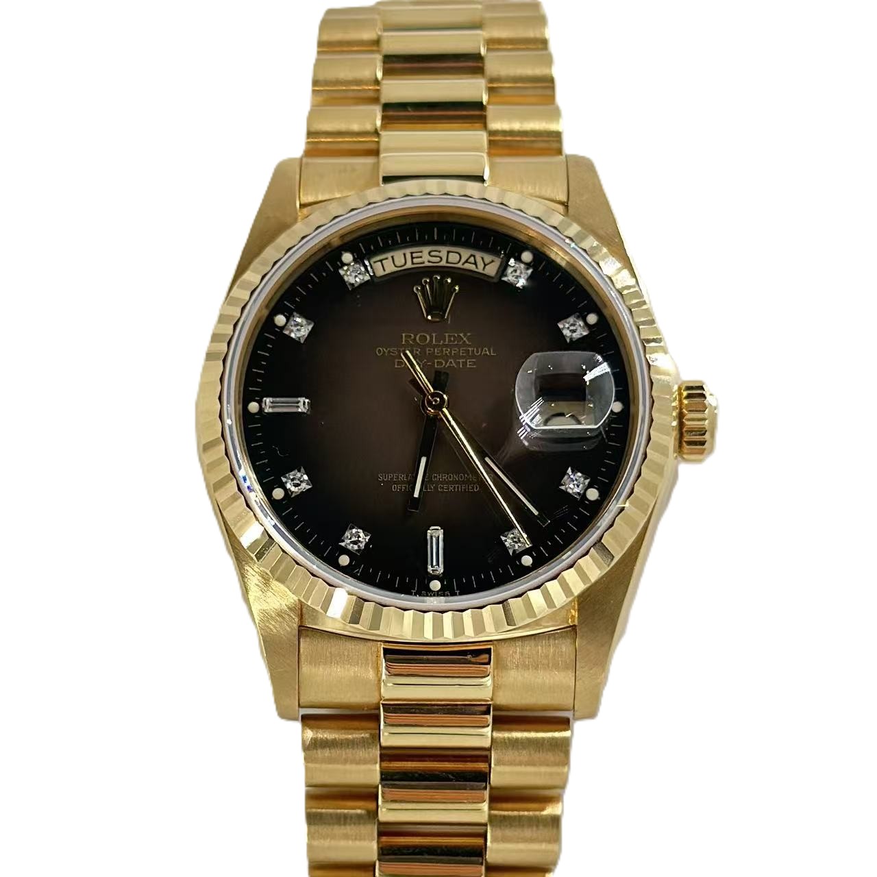 デイデイト（DAY-DATE）　ブラウングラデーション(Brown Vignette / Brown Ombre)文字盤　MK1　Ref.18038　メーカー保証書付　自動巻　KRS1668