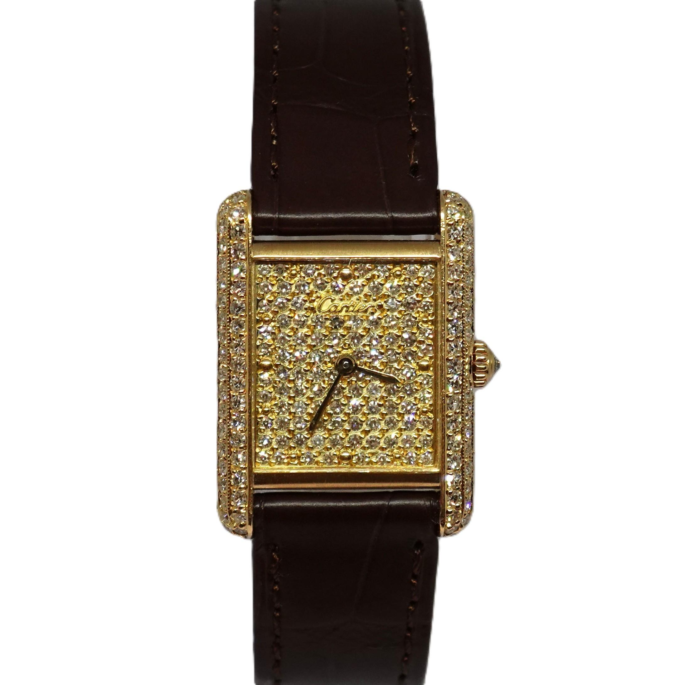 タンクルイ（Tank Louis）　パヴェダイヤ文字盤（PAVE Diamond Dial）　Ref.66013　メーカー修理明細付　クォーツ　KRS1596