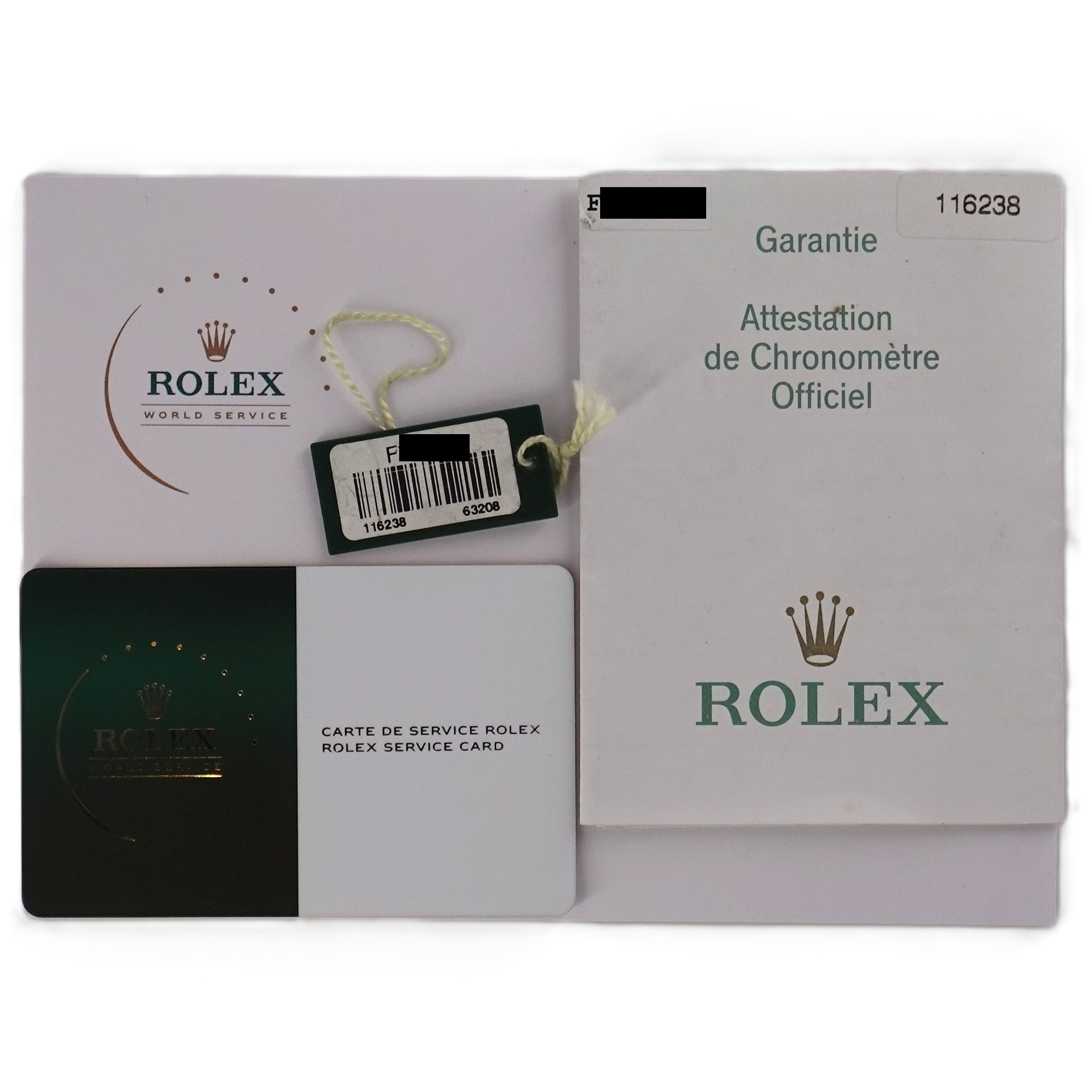 デイトジャスト（Datejust） オニキス69時ダイヤ文字盤（Onyx）　Ref.116238 2BR　メーカー保証書、国際サービス保証書付　自動巻　KRS1896