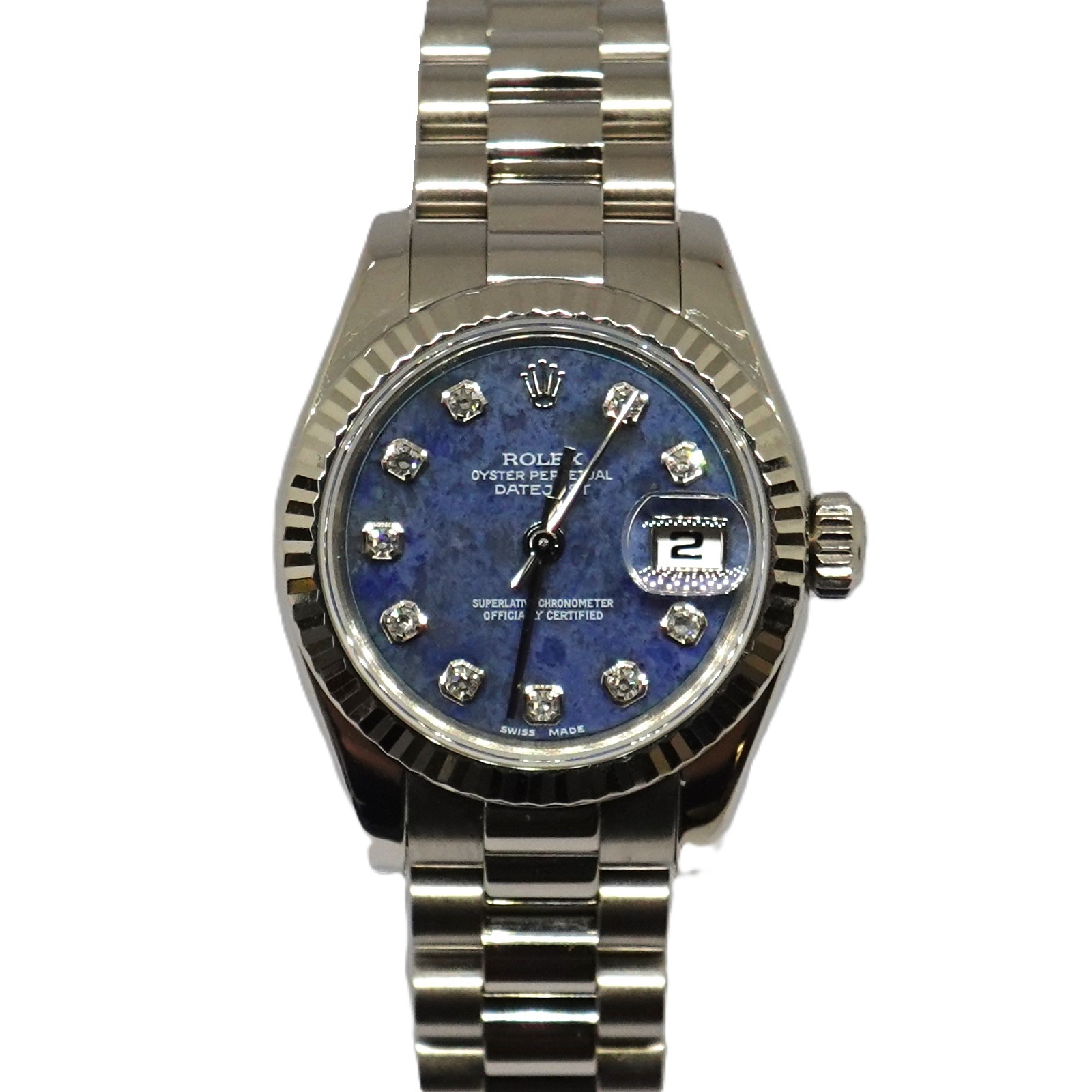 デイトジャスト（Datejust）　ソーダライト10P文字盤（Sodalite)　Ref.179179G　メーカー保証書、国際サービス保証書付　自動巻　KRS1921
